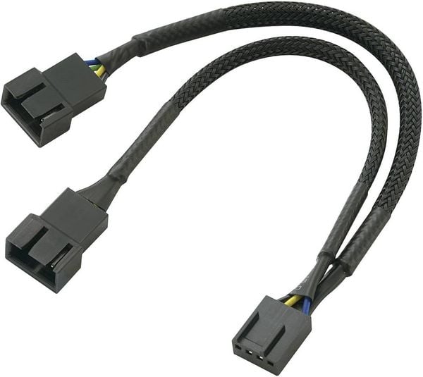 PC-Lüfter Y-Kabel [1x PC-Lüfter Stecker 3pol. - 1x PC-Lüfter Buchse 4pol.] 0.15 m Schwarz Akasa