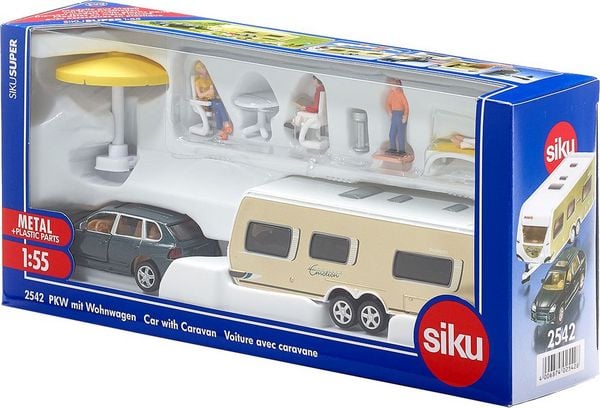 Produktbild: Siku 2542 PKW mit Wohnwagen