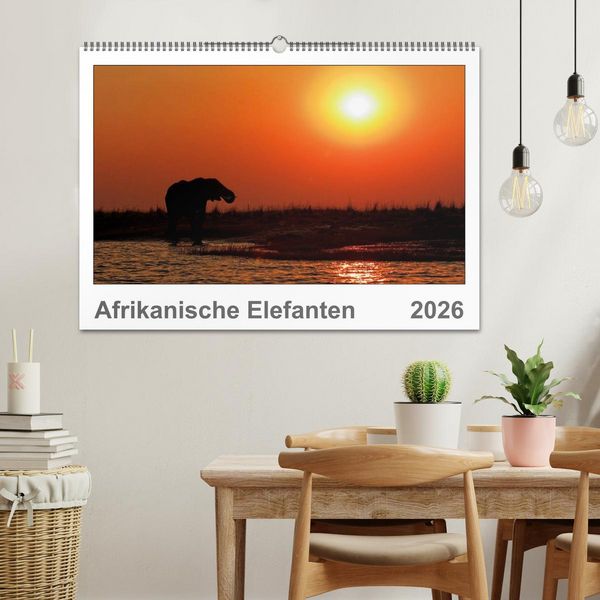 Produktbild: Afrikanische Elefanten (Wandkalender 2026 DIN A2 quer), CALVENDO Monatskalender