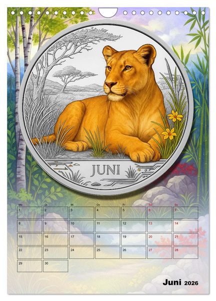Produktbild: Katzenadel in Silber (Wandkalender 2026 DIN A4 hoch), CALVENDO Monatskalender
