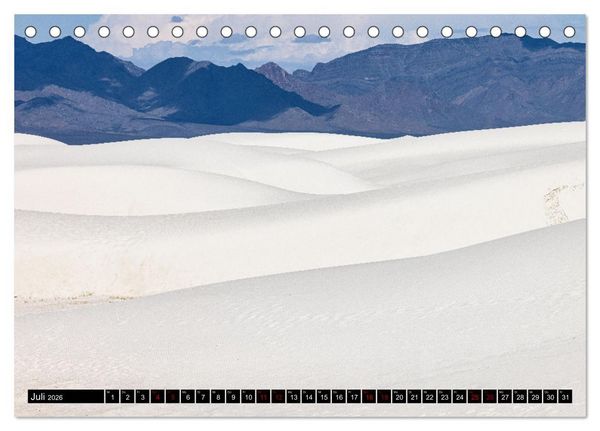 Produktbild: Wei&szlig;e Wunderwelten - White Sands National Monument (Tischkalender 2026 DIN A5 quer), CALVENDO Monatskalender