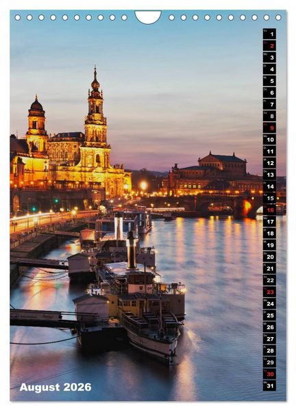 Produktbild: Dresden bei Nacht (Wandkalender 2026 DIN A4 hoch), CALVENDO Monatskalender