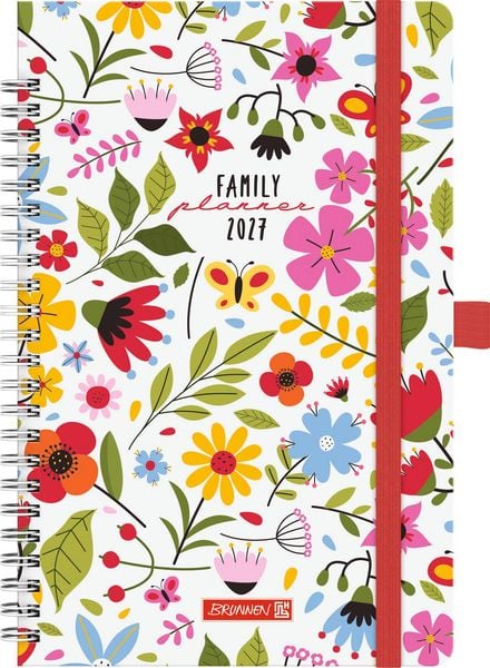 Produktbild: BRUNNEN 1070290037 Buchkalender Familienplaner 2027 "Flowers" A5, Papier