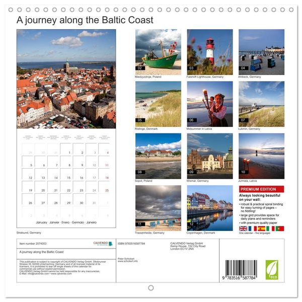 Produktbild: A journey along the Baltic Coast (Wall Calendar 2026 12 &times; 12 Inch) CALVENDO 12 Month Wall Calendar