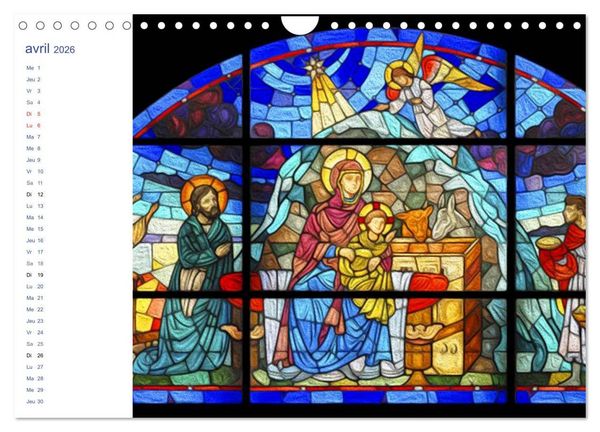 Produktbild: LES VITRAUX (Calendrier mural 2026 DIN A4 vertical), CALVENDO calendrier mensuel
