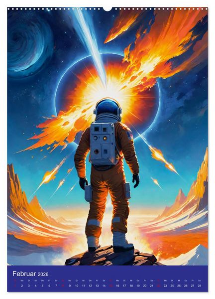 Produktbild: Astronauten. Auf Entdeckungsreise in fremde Galaxien (Wandkalender 2026 DIN A2 hoch), CALVENDO Monatskalender
