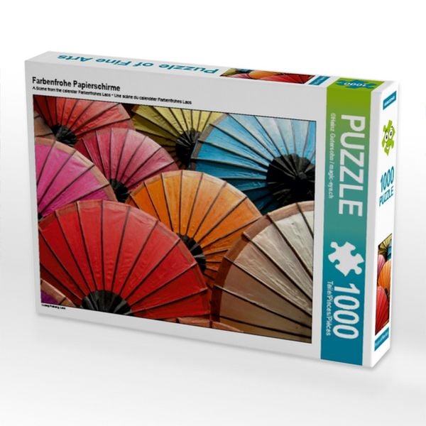 CALVENDO Puzzle Farbenfrohe Papierschirme | 1000 Teile Lege-Größe 64x48cm Foto-Puzzle für glückliche Stunden