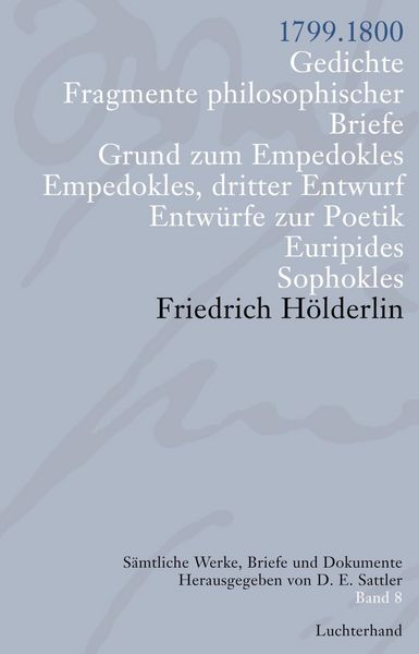 Produktbild: S&auml;mtliche Werke, Briefe und Dokumente 08