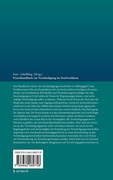 Produktbild: Praxishandbuch zur Verst&auml;ndigung im Strafverfahren