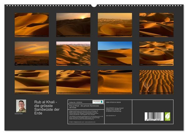 Produktbild: Rub al Khali - die gr&ouml;sste Sandw&uuml;ste der Erde (hochwertiger Premium Wandkalender 2026 DIN A2 quer), Kunstdruck in Hochglanz