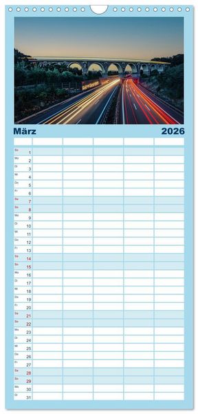 Produktbild: Familienplaner 2026 - Chemnitz zur blauen Stunde mit 5 Spalten (Wandkalender, 21 x 45 cm) CALVENDO