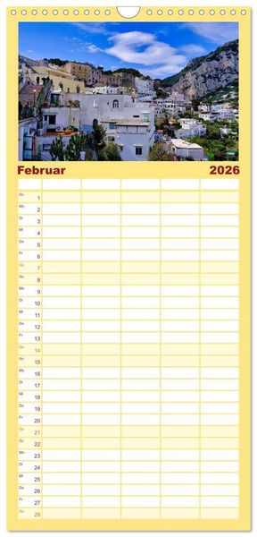 Produktbild: Familienplaner 2026 - Faszinierendes Capri mit 5 Spalten (Wandkalender, 21 x 45 cm) CALVENDO