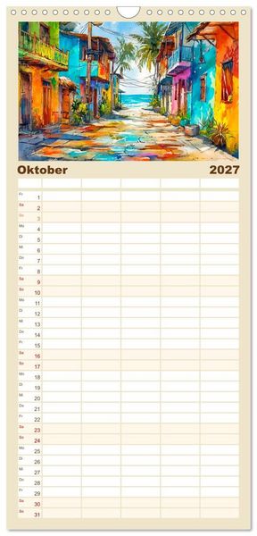 Produktbild: Familienplaner 2027 - Magisches Mexiko. Leuchtende Impressionen mit 5 Spalten (Wandkalender, 21 x 45 cm) CALVENDO