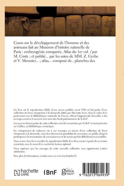 Produktbild: Cours sur le d&eacute;veloppement de l'homme et des animaux