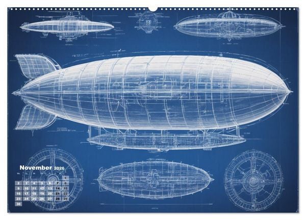 Produktbild: Steampunk - Blaupausen (hochwertiger Premium Wandkalender 2026 DIN A2 quer), Kunstdruck in Hochglanz