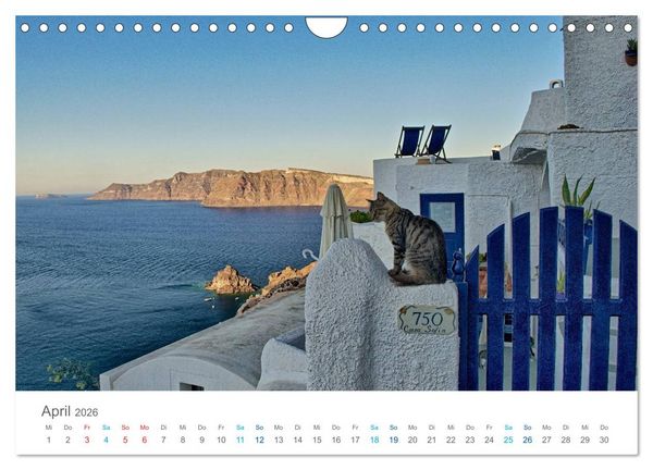 Produktbild: Santorin - Perle der Kykladen (Wandkalender 2026 DIN A4 quer), CALVENDO Monatskalender
