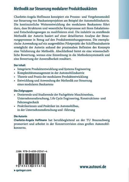Produktbild: Methodik zur Steuerung modularer Produktbauk&auml;sten