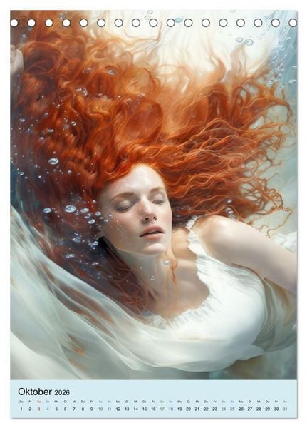 Produktbild: Meerjungfrauen Traumportraits (Tischkalender 2026 DIN A5 hoch), CALVENDO Monatskalender