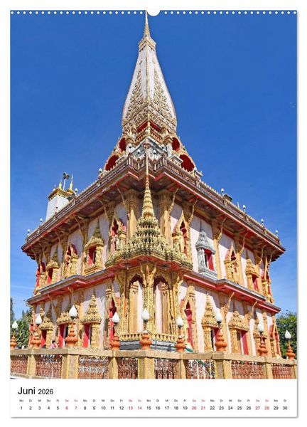 Produktbild: Wat Chalong - Tempel mit ganz speziellem Charme (hochwertiger Premium Wandkalender 2026 DIN A2 hoch), Kunstdruck in Hochglanz
