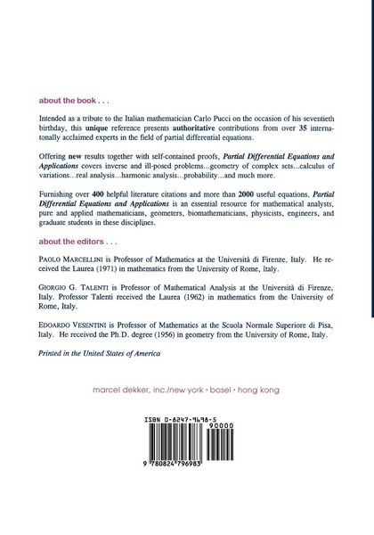 Produktbild: Partial differential equations and applications