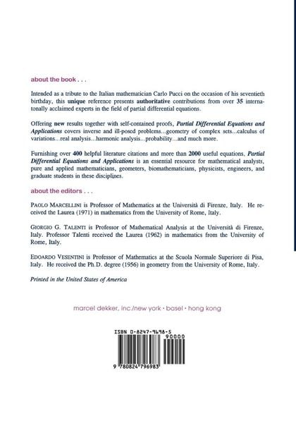 Produktbild: partial differential equations and applications