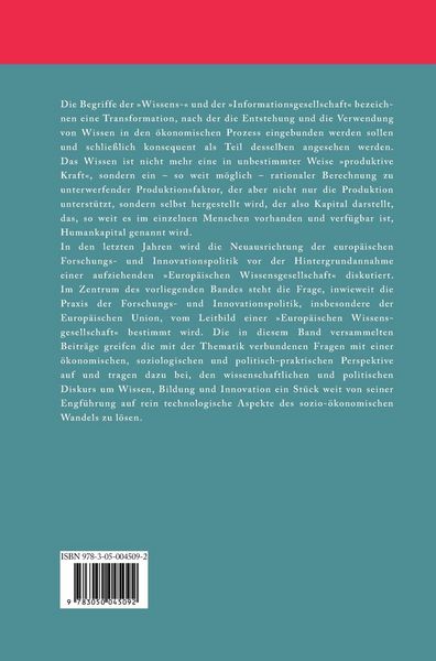 Produktbild: Europ&auml;ische Wissensgesellschaft - Leitbild europ&auml;ischer Forschungs- und Innovationspolitik?