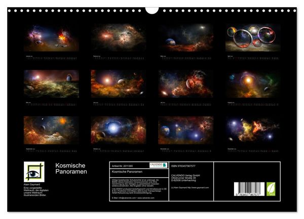 Produktbild: Kosmische Panoramen (Wandkalender 2026 DIN A3 quer), CALVENDO Monatskalender