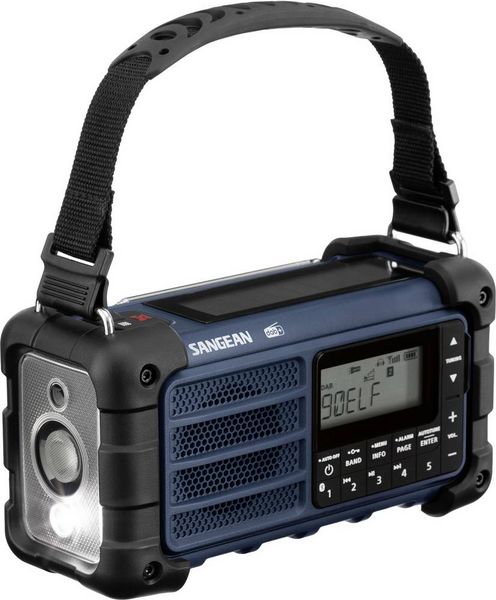 Produktbild: Sangean MMR-99 DAB+ Blue Outdoorradio DAB+, DAB, UKW Notfallradio, Bluetooth&reg; Solarpanel, spritzwassergesch&uuml;tzt, staubdicht, Taschenlampe Blau
