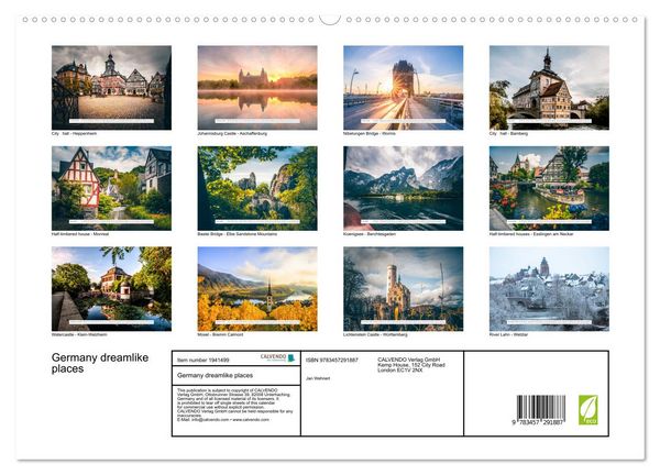 Produktbild: Germany dreamlike places (High Quality Premium Wall Calendar 2026 DIN A2 landscape),CALVENDO 12 Month Wall Calendar