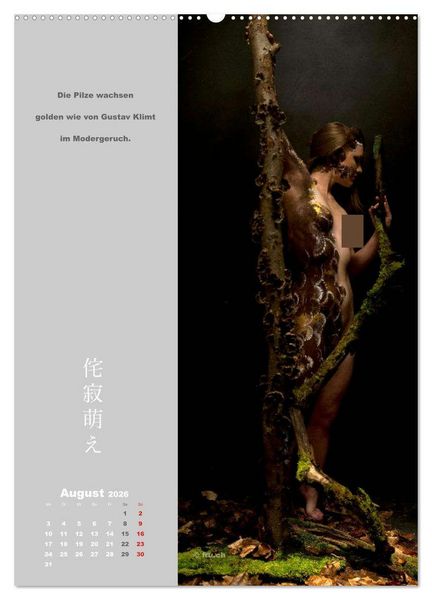Produktbild: wabi sabi moe &mdash; bewundernswert verg&auml;nglich erotisch &mdash; Akt/Bodypainting (hochwertiger Premium Wandkalender 2026 DIN A2 hoch), Kunstdruck in Hochglanz
