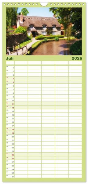 Produktbild: Familienplaner 2026 - Yorkshire - Dales und Coast mit 5 Spalten (Wandkalender, 21 x 45 cm) CALVENDO