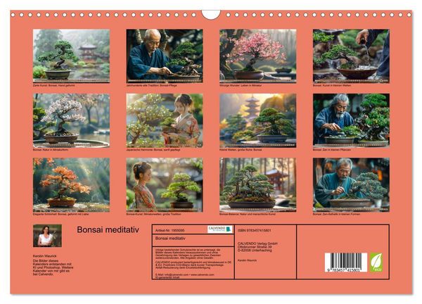 Produktbild: Bonsai meditativ (Wandkalender 2026 DIN A3 quer), CALVENDO Monatskalender