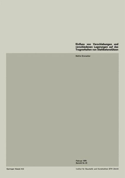 Produktbild: Einfluss von Verschiebungen und verschiedenen Lagerungen auf das Tragverhalten von Stahlbetonst&uuml;tzen