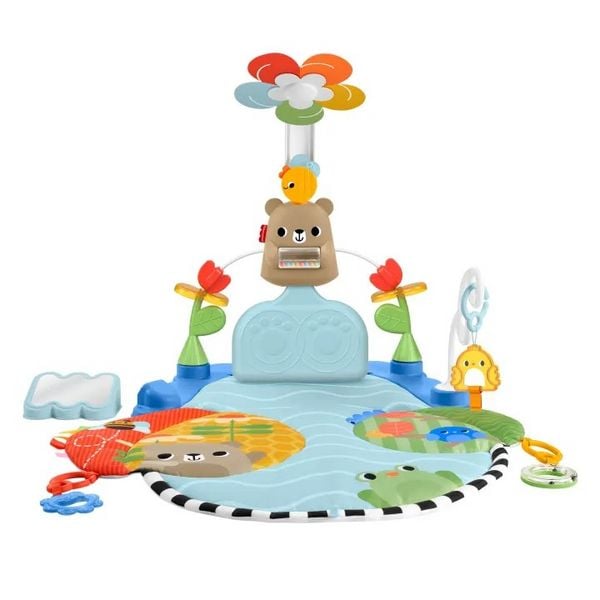 Produktbild: Fisher-Price 3-in-1 Kick & Sway Spieldecke mit sensorischen Spielzeugen zur Entwicklung von Neugeborenen
