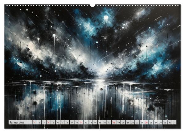 Produktbild: Action Painting: Die Energie der Gef&uuml;hlslandschaften (hochwertiger Premium Wandkalender 2026 DIN A2 quer), Kunstdruck in Hochglanz