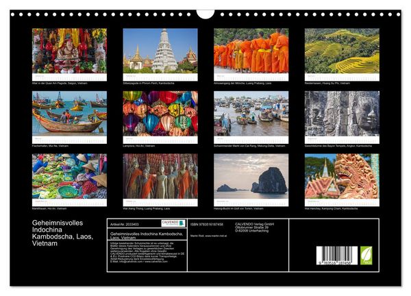 Produktbild: Geheimnisvolles Indochina Kambodscha, Laos, Vietnam (Wandkalender 2026 DIN A3 quer), CALVENDO Monatskalender