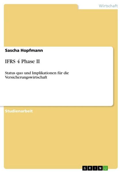 Produktbild: IFRS 4 Phase II