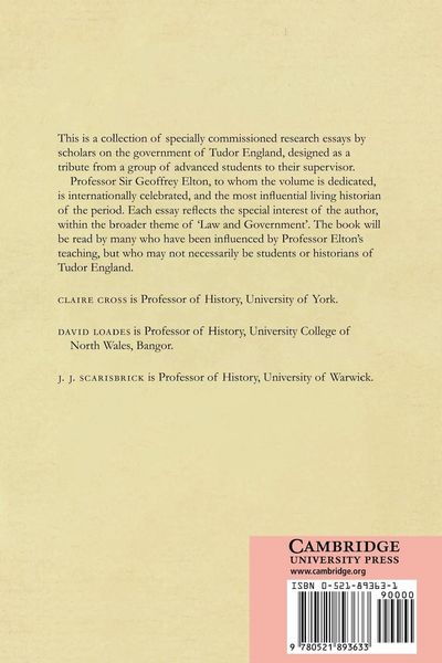Produktbild: Law and Government Under the Tudors