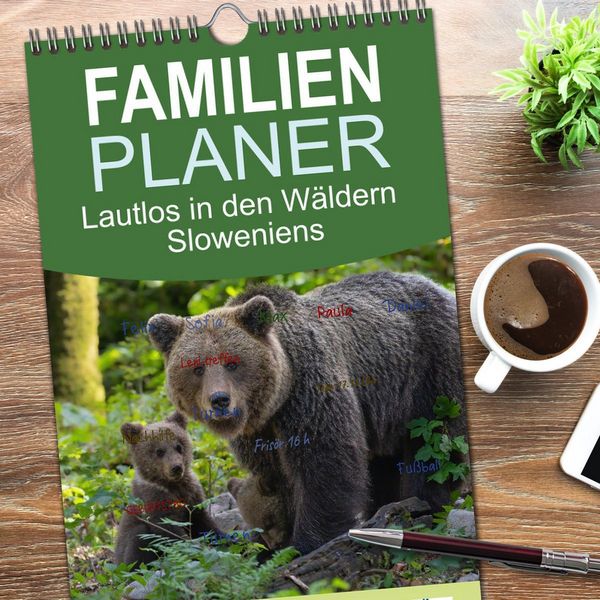 Produktbild: Familienplaner 2026 - Lautlos in den W&auml;ldern Sloweniens mit 5 Spalten (Wandkalender, 21 x 45 cm) CALVENDO