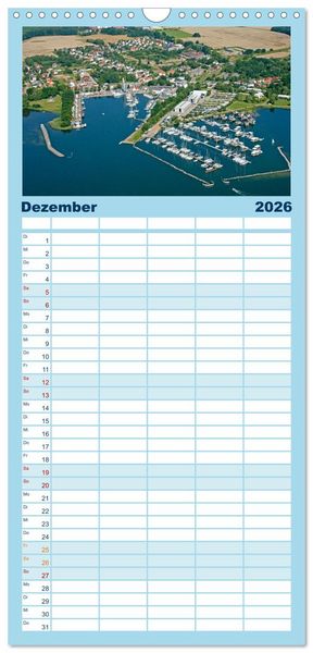 Produktbild: Familienplaner 2026 - Ostseeinseln R&uuml;gen, Hiddensee, Ummanz mit 5 Spalten (Wandkalender, 21 x 45 cm) CALVENDO