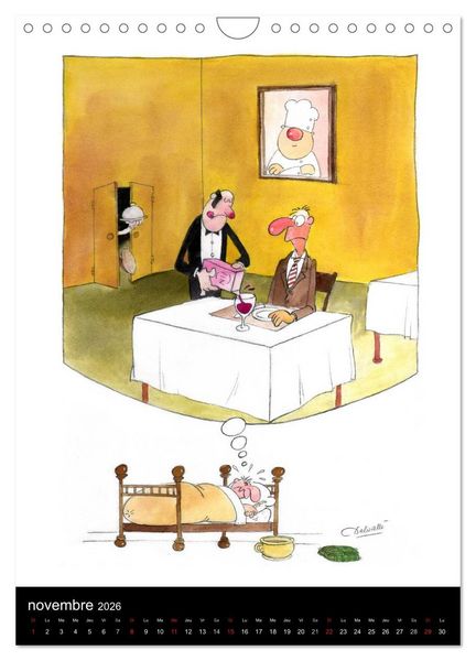 Produktbild: Humour et Vin (Calendrier mural 2026 DIN A4 horizontal), CALVENDO calendrier mensuel