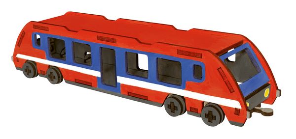 Produktbild: PEBARO 850/0L - Holzbausatz Regionalzug Lasercut, 32 Teile, Holzkonstruktion zum Zusammenstecken