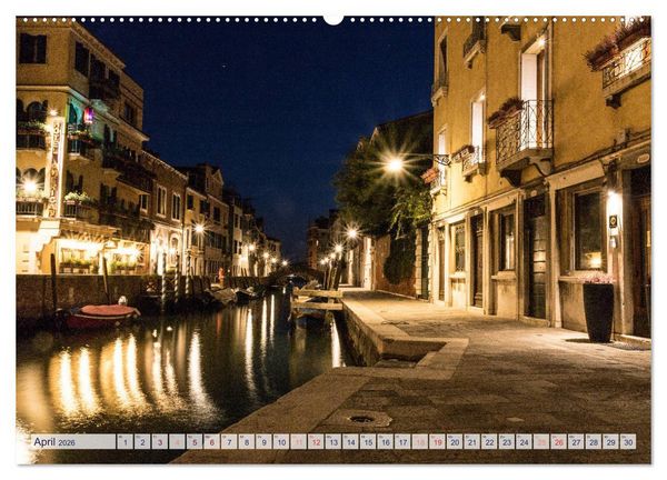 Produktbild: Stilles Venedig wenn es Nacht wird (Wandkalender 2026 DIN A2 quer), CALVENDO Monatskalender