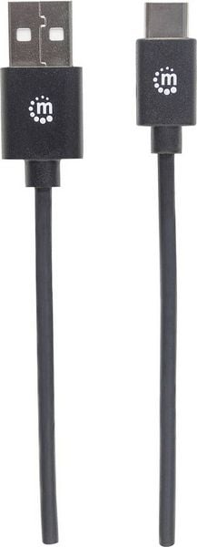 Produktbild: Manhattan USB-Kabel USB 2.0 USB-A Stecker, USB-C&reg; Stecker 2.00m Schwarz 354929