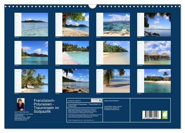 Produktbild: Franz&ouml;sisch-Polynesien - Trauminseln im S&uuml;dpazifik (Wandkalender 2026 DIN A3 quer), CALVENDO Monatskalender