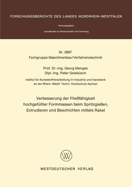 Produktbild: Verbesserung der Flie&szlig;f&auml;higkeit hochgef&uuml;llter Formmassen beim Spritzgie&szlig;en, Extrudieren und Beschichten mittels Rakel