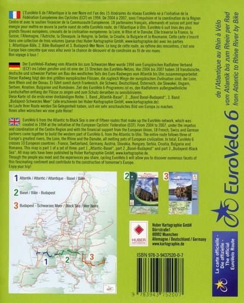 Produktbild: EuroVelo 6 (Atlantic - Basel) 1:100 000