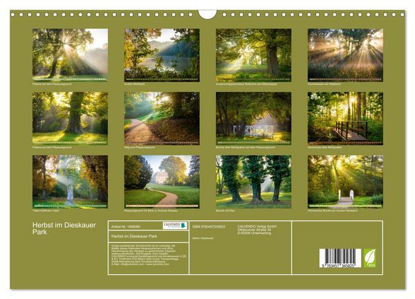 Produktbild: Herbst im Dieskauer Park (Wandkalender 2026 DIN A3 quer), CALVENDO Monatskalender