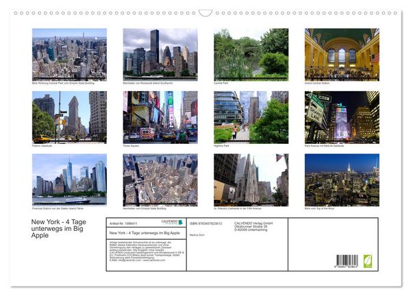 Produktbild: New York - 4 Tage unterwegs im Big Apple (Wandkalender 2026 DIN A2 quer), CALVENDO Monatskalender