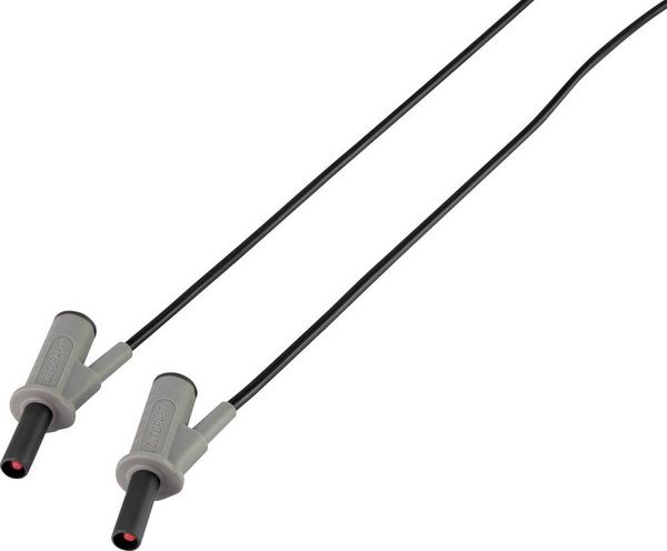Produktbild: VOLTCRAFT MSB-501 Sicherheits-Messleitung Lamellenstecker 4 mm Lamellenstecker 4 mm 1.00 m Schwarz 1 St.